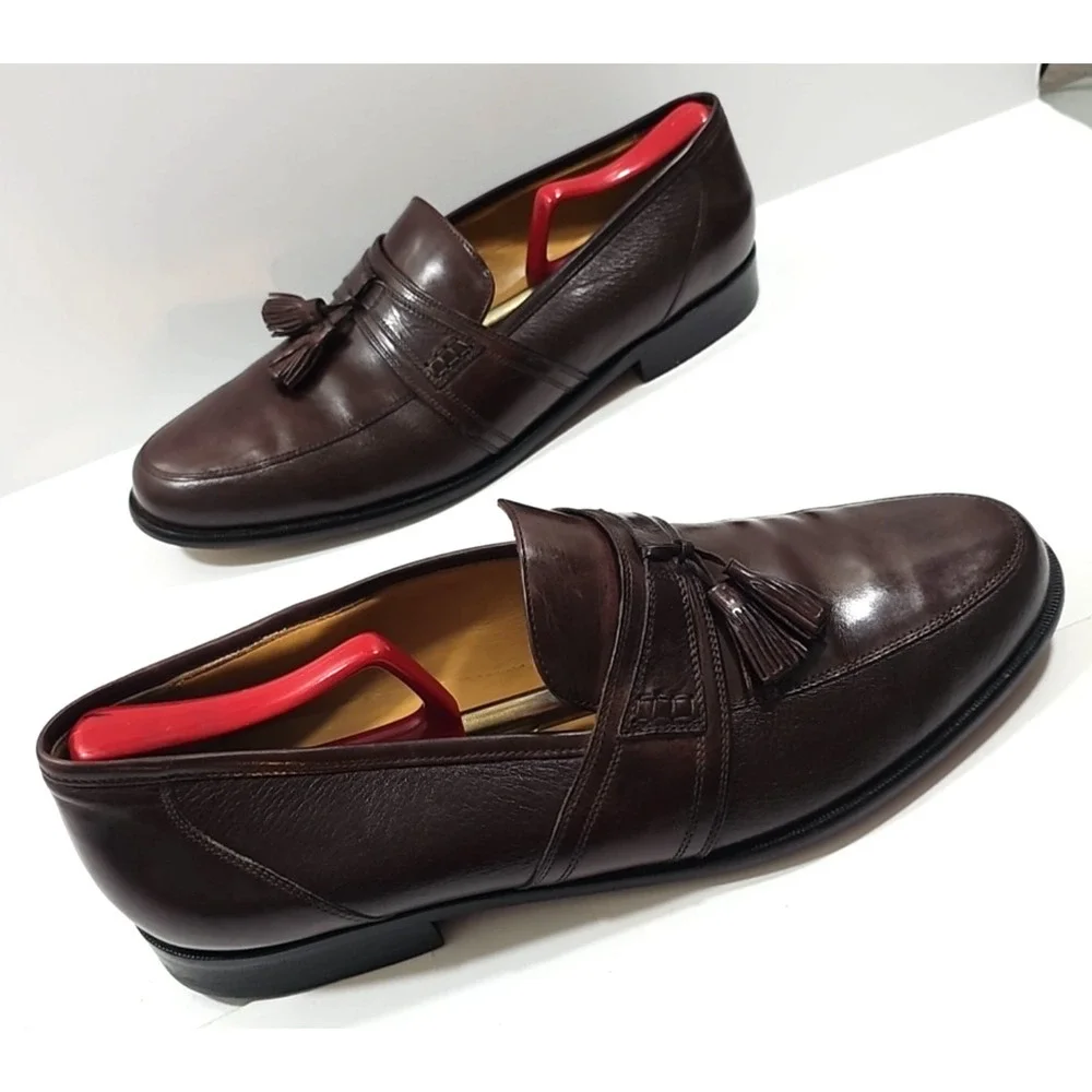 Johnston & Murphy ~Men's Size 11.5M~ Brown Tassel Leather Loafers Shoes #15 2206
